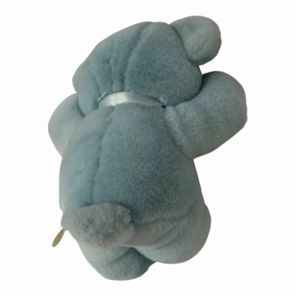 Blue Teddy Bear Vintage Plush with‎ Bow Stuffed Animal